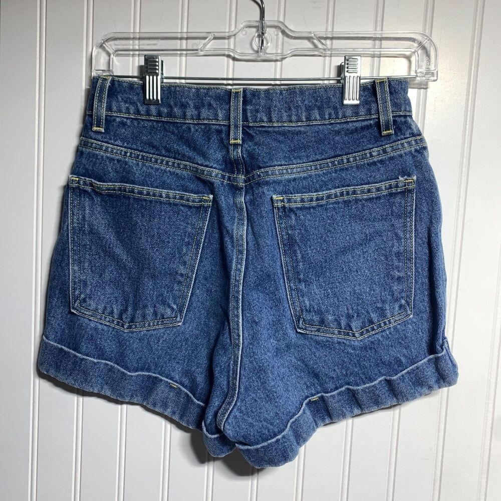 American Apparel High Rise Cuff Light Wash Denim Shorts 27 Classic Preppy Beach - Picture 2 of 7